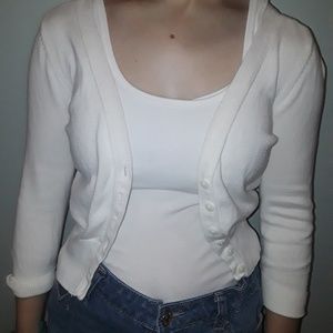 Old Navy White Button Up Sweater